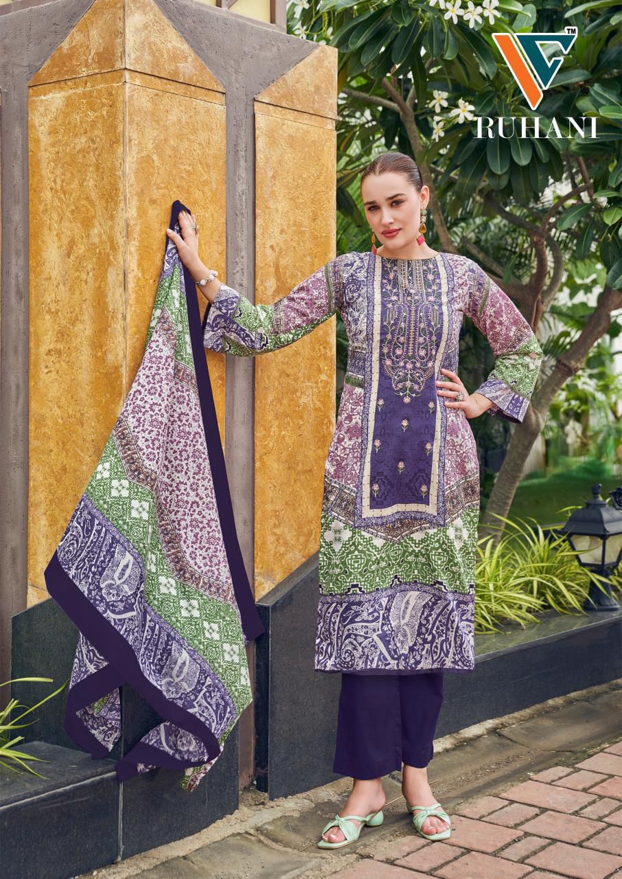 Ruhani Vol 38 Vandana Creation Mix Cotton Karachi Salwar Suits Exporter Ahmedabad