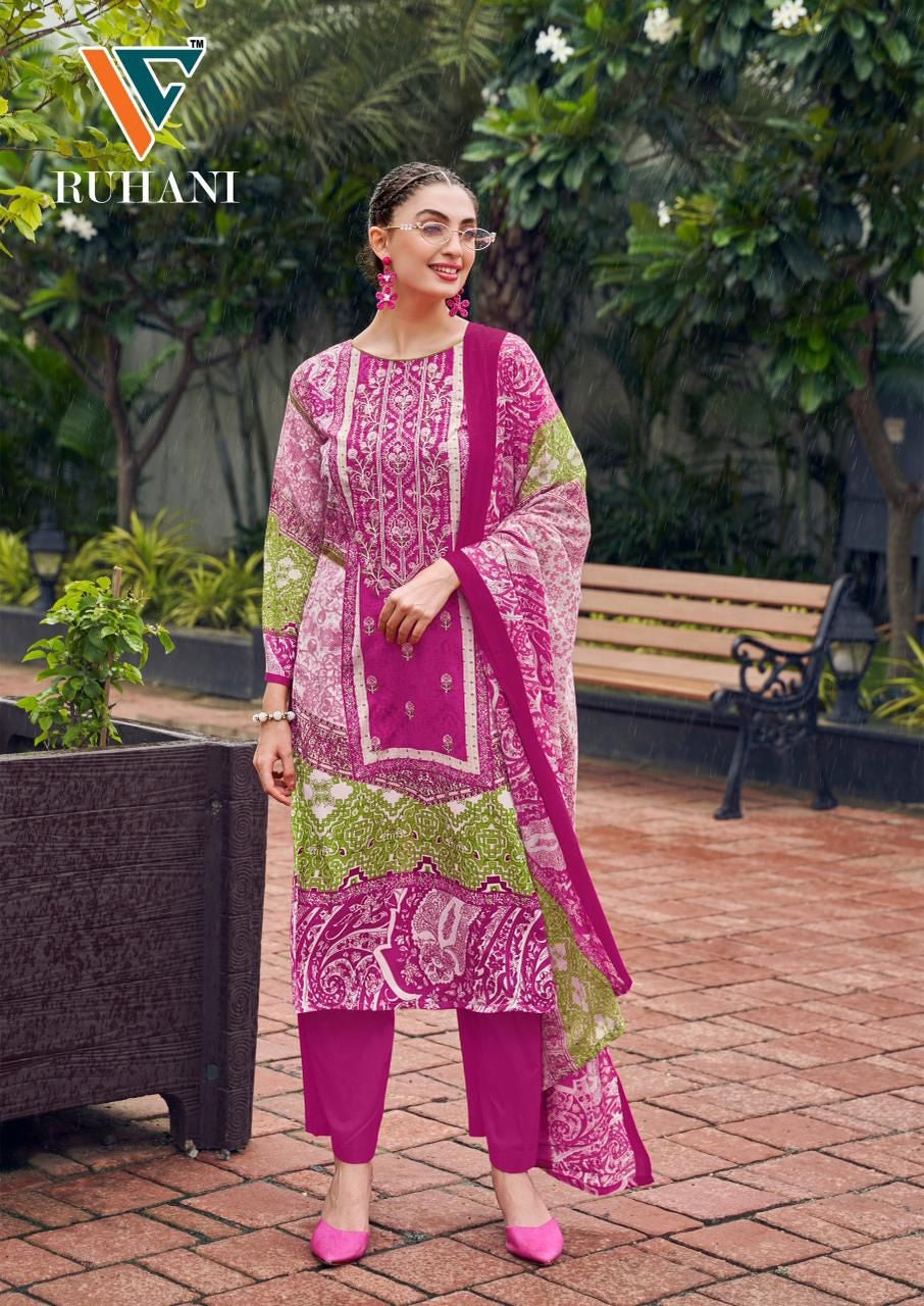 Ruhani Vol 38 Vandana Creation Mix Cotton Karachi Salwar Suits Exporter Ahmedabad