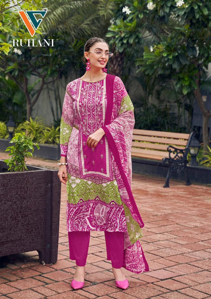 Ruhani Vol 38 Vandana Creation Mix Cotton Karachi Salwar Suits Exporter Ahmedabad