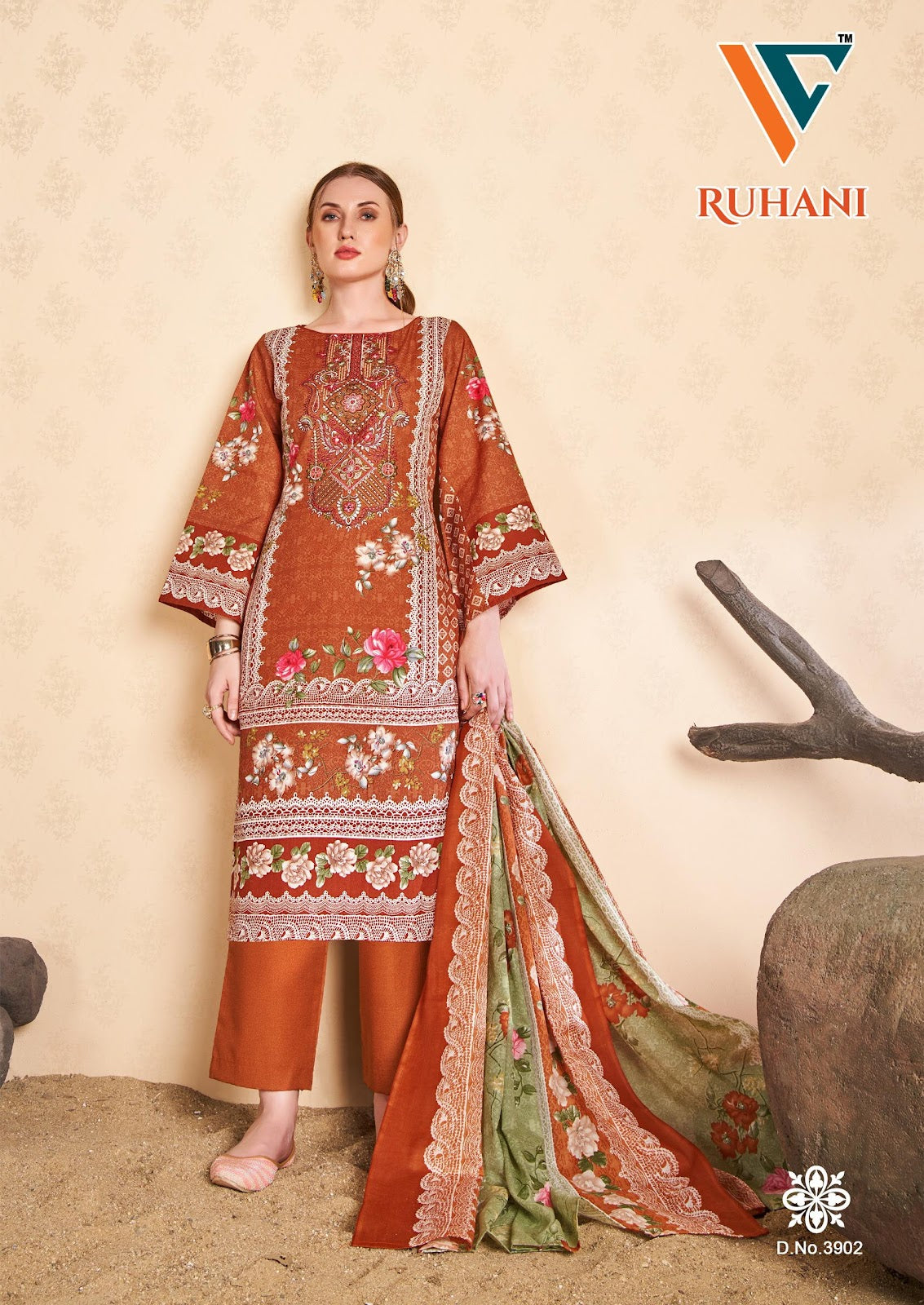 Ruhani Vol 39 Vandana Creation Mix Cotton Karachi Salwar Suits Supplier India