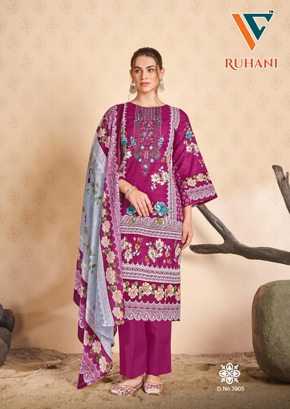 Ruhani Vol 39 Vandana Creation Mix Cotton Karachi Salwar Suits Supplier India