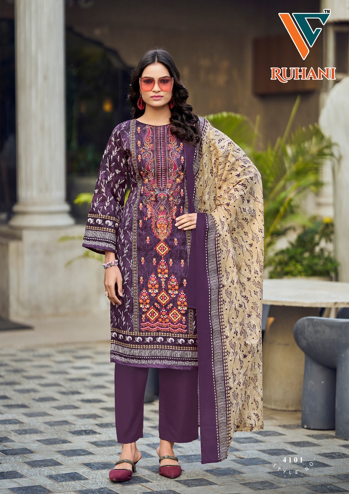Ruhani Vol 41 Vandana Creation Mix Cotton Karachi Salwar Suits Manufacturer Gujarat