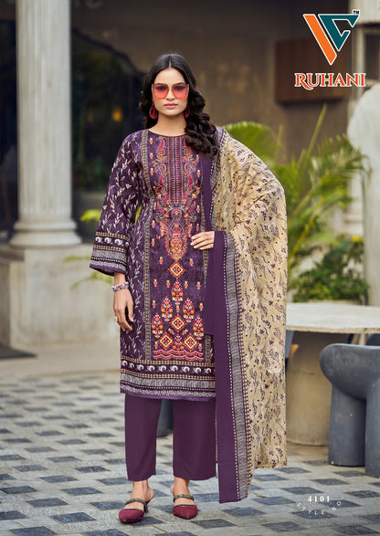 Ruhani Vol 41 Vandana Creation Mix Cotton Karachi Salwar Suits Manufacturer Gujarat