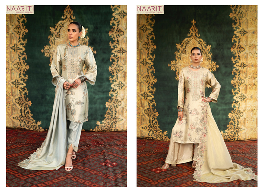Ruhaniya Naariti Pure Silk Plazzo Style Suits Exporter Gujarat