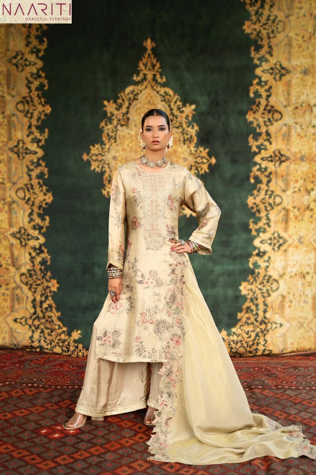 Ruhaniya Naariti Pure Silk Plazzo Style Suits Exporter Gujarat