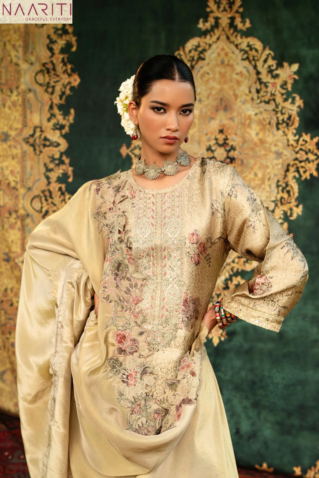 Ruhaniya Naariti Pure Silk Plazzo Style Suits Exporter Gujarat
