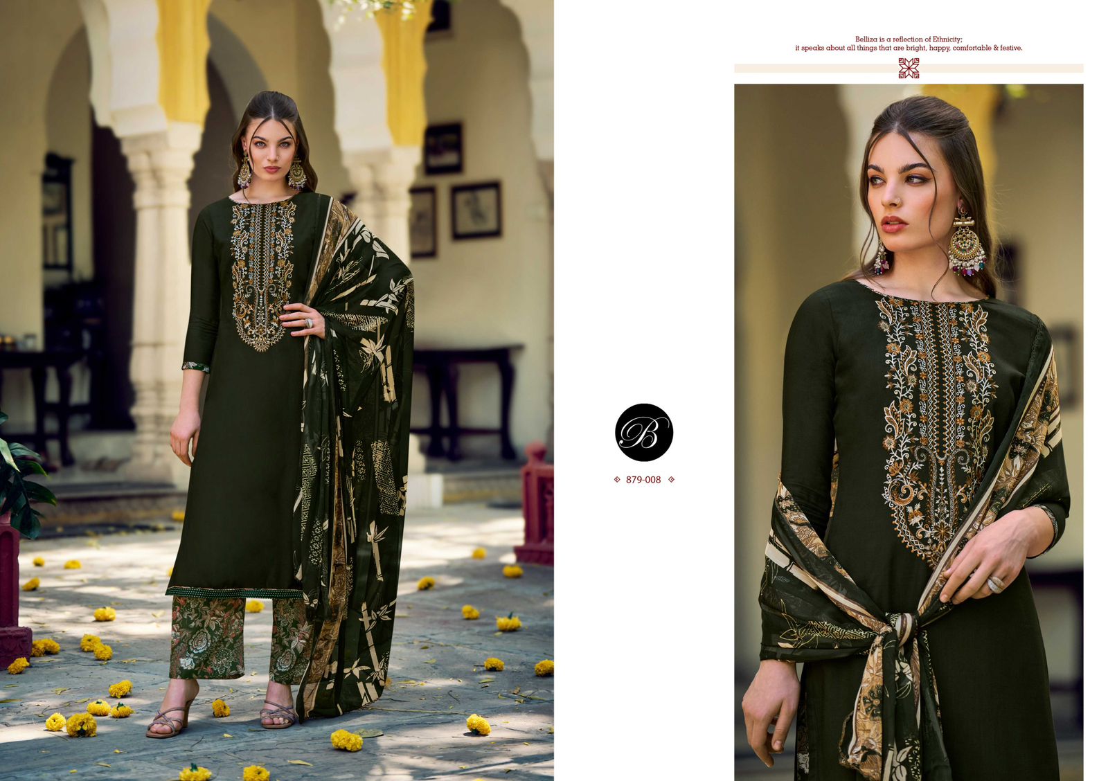 Ruhaniyat 879 Series Belliza Designer Studio Viscose Rayon Salwar Suits Wholesaler Ahmedabad