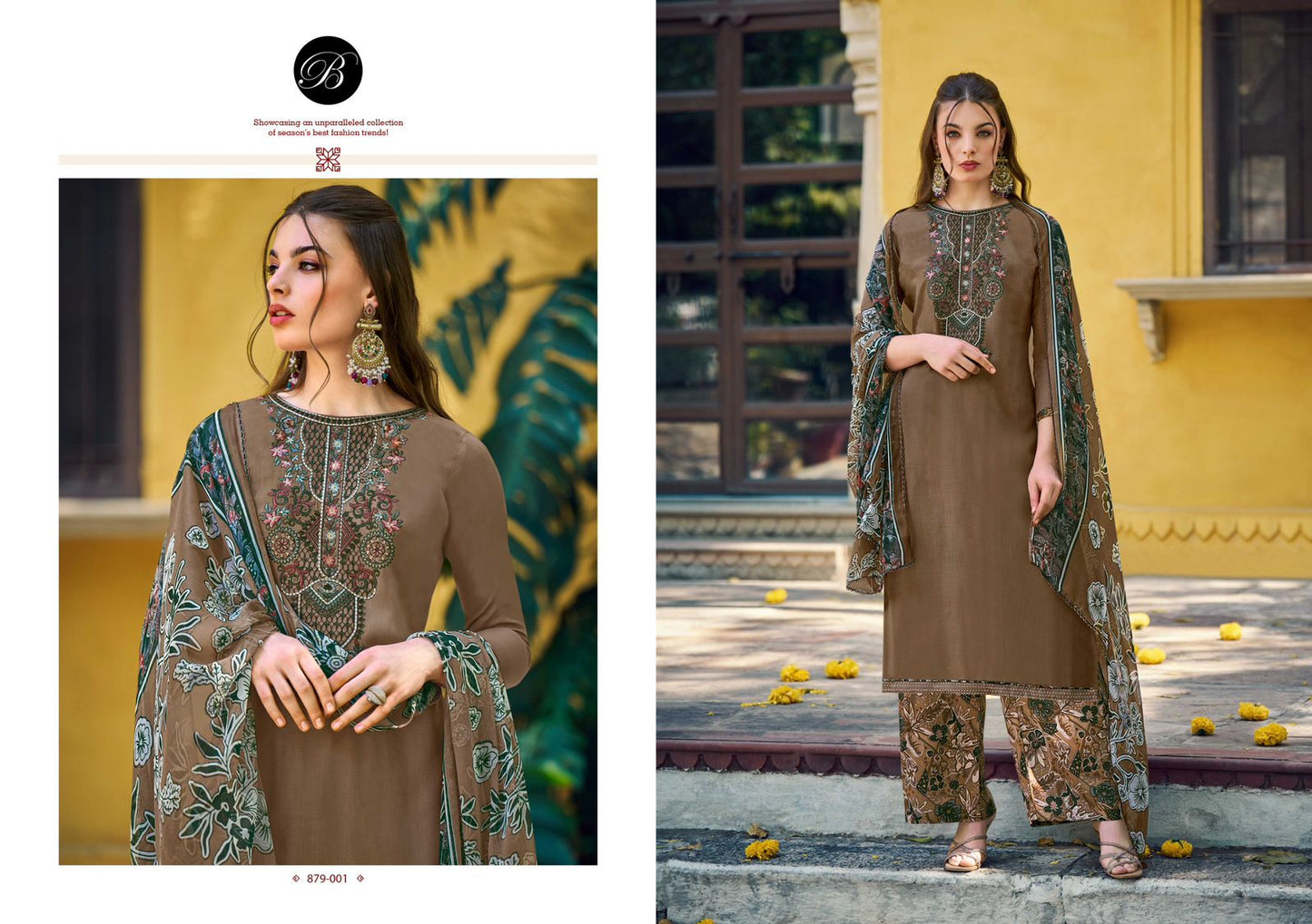Ruhaniyat 879 Series Belliza Designer Studio Viscose Rayon Salwar Suits Wholesaler Ahmedabad