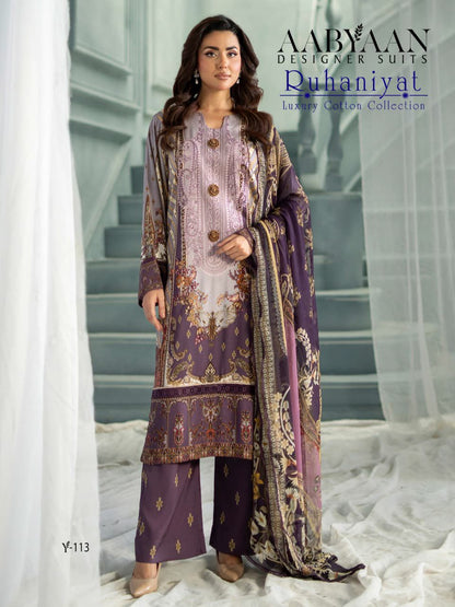 Ruhaniyat Vol 10 Aabyaan Cotton Karachi Salwar Suits Exporter Gujarat