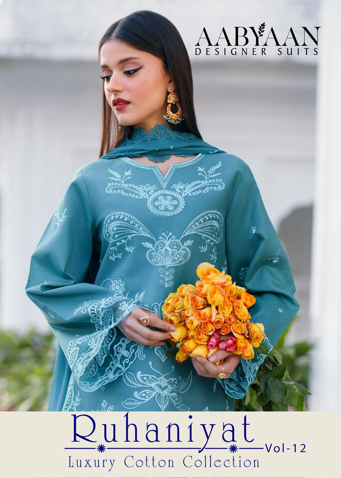 Ruhaniyat Vol 12 Aabyaan Mix Cotton Karachi Salwar Suits Supplier Gujarat