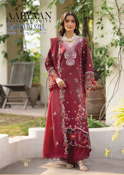 Ruhaniyat Vol 12 Aabyaan Mix Cotton Karachi Salwar Suits Supplier Gujarat