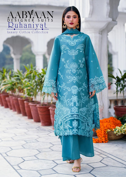 Ruhaniyat Vol 12 Aabyaan Mix Cotton Karachi Salwar Suits Supplier Gujarat