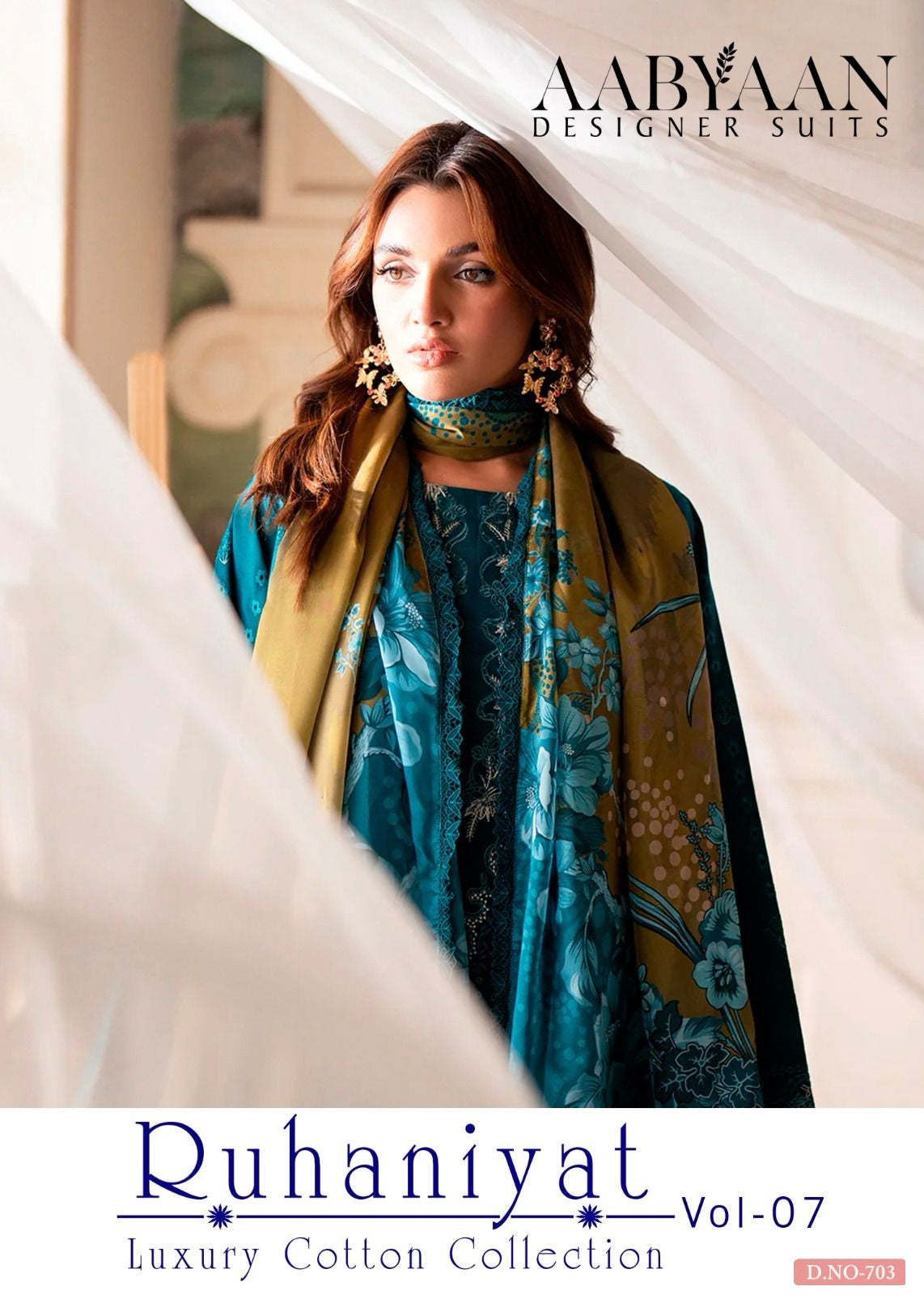 Ruhaniyat Vol 7 Luxury Cotton Collection Aabyaan Karachi Salwar Suits Manufacturer