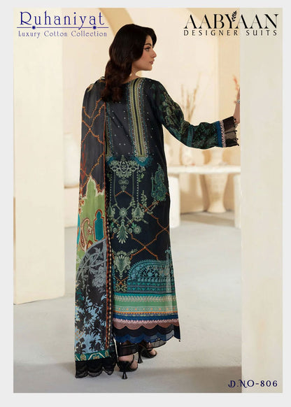 Ruhaniyat Vol 8 Luxury Cotton Collection Aabyaan Karachi Salwar Suits Supplier Gujarat