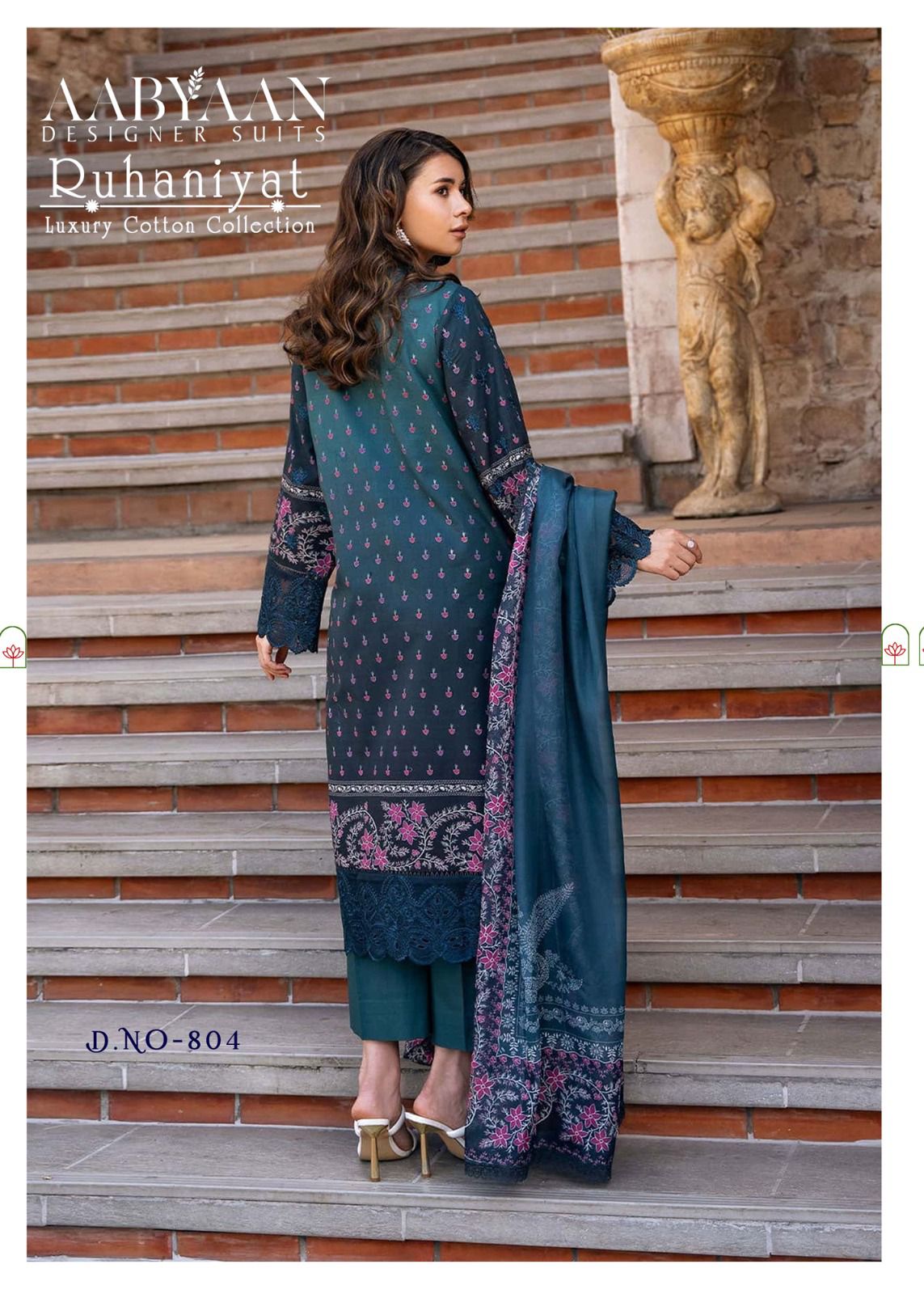 Ruhaniyat Vol 8 Luxury Cotton Collection Aabyaan Karachi Salwar Suits Supplier Gujarat