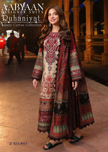 Ruhaniyat Vol 8 Luxury Cotton Collection Aabyaan Karachi Salwar Suits Supplier Gujarat