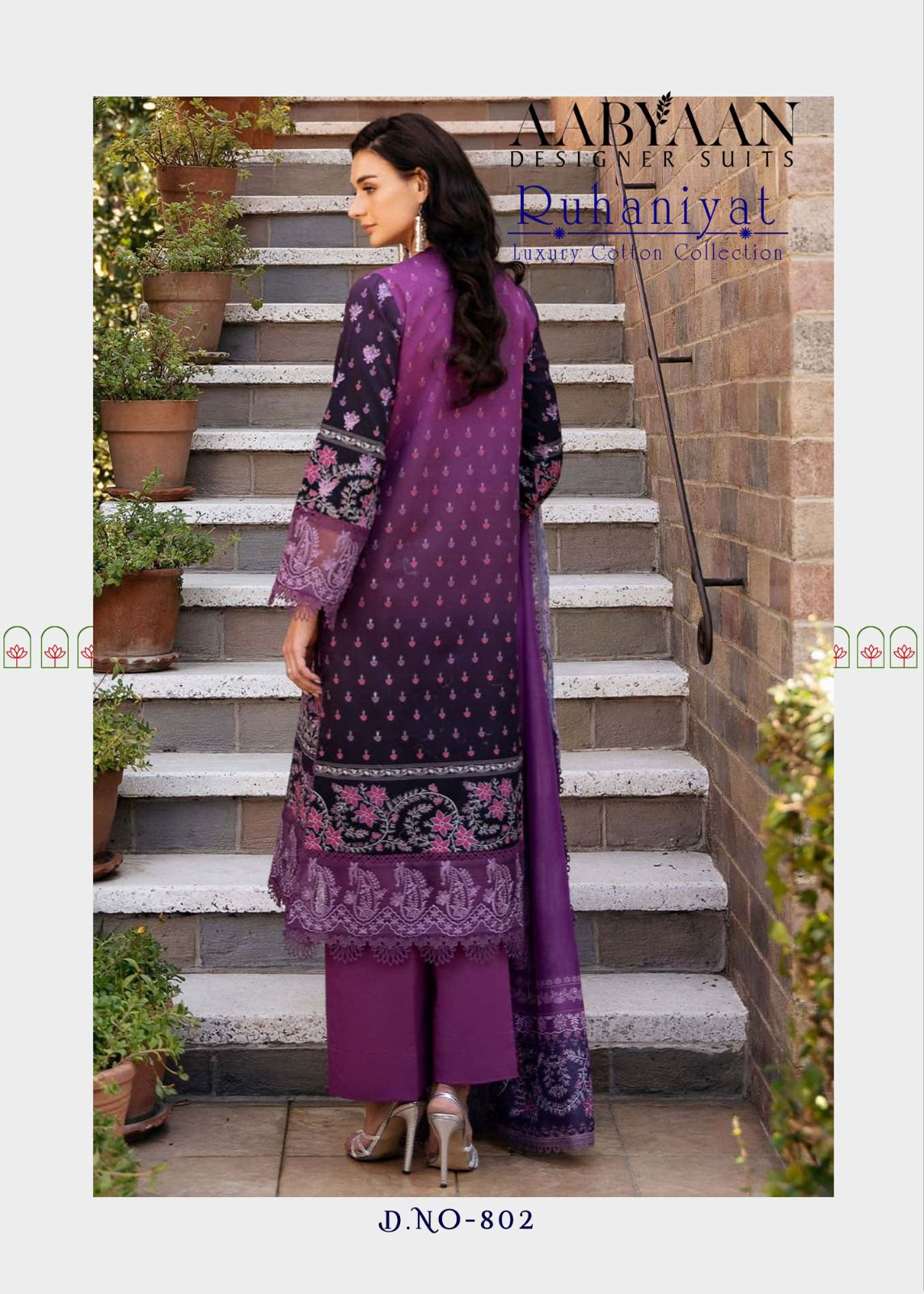 Ruhaniyat Vol 8 Luxury Cotton Collection Aabyaan Karachi Salwar Suits Supplier Gujarat