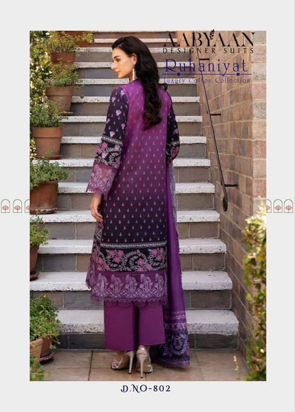 Ruhaniyat Vol 8 Luxury Cotton Collection Aabyaan Karachi Salwar Suits Supplier Gujarat