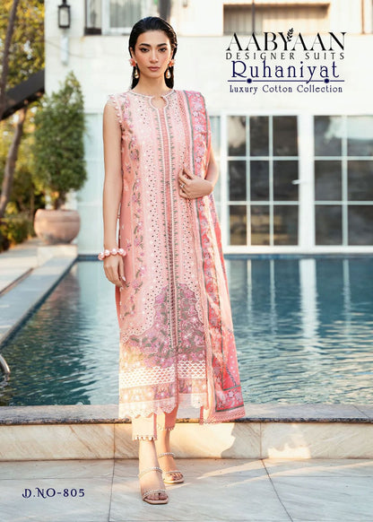 Ruhaniyat Vol 8 Luxury Cotton Collection Aabyaan Karachi Salwar Suits Supplier Gujarat
