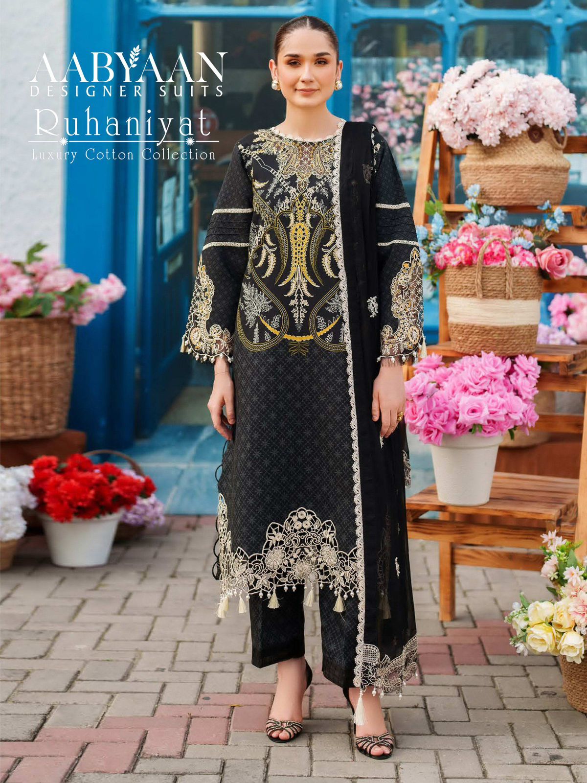 Ruhaniyat Vol 9 Aabyaan Cotton Karachi Salwar Suits Exporter