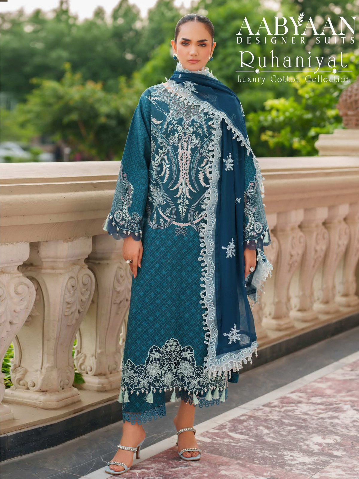 Ruhaniyat Vol 9 Aabyaan Cotton Karachi Salwar Suits Exporter