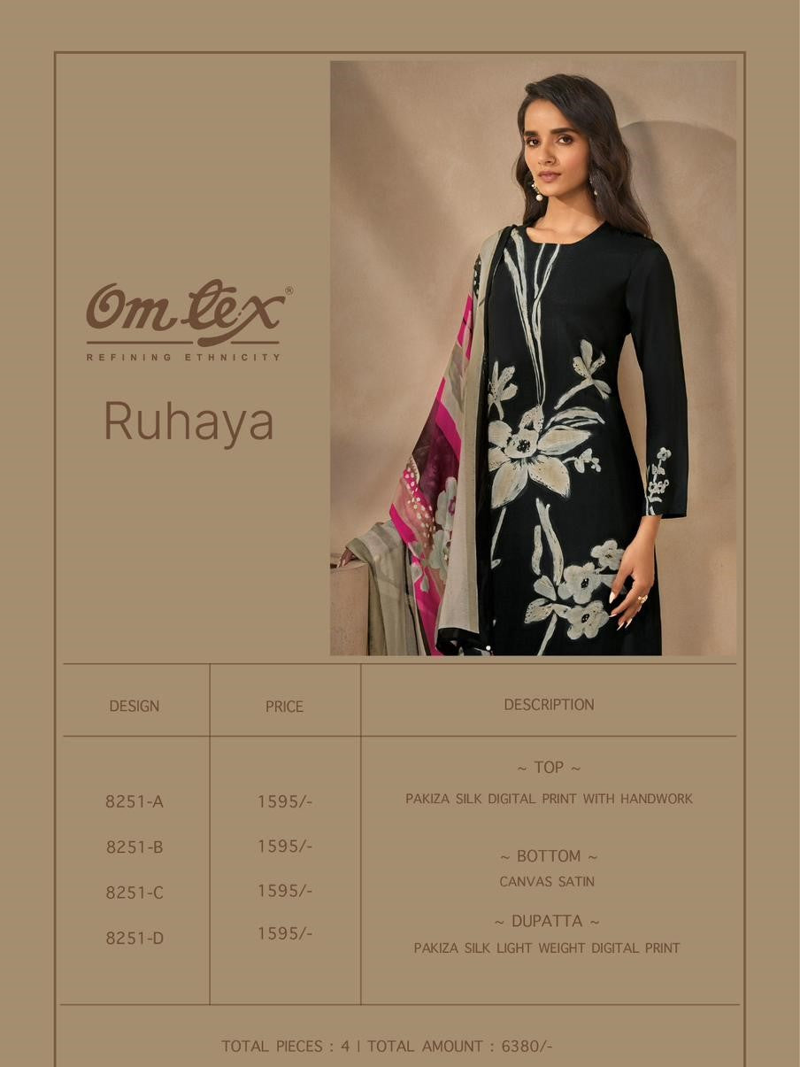 Ruhaya Omtex Silk Pant Style Suits Wholesale