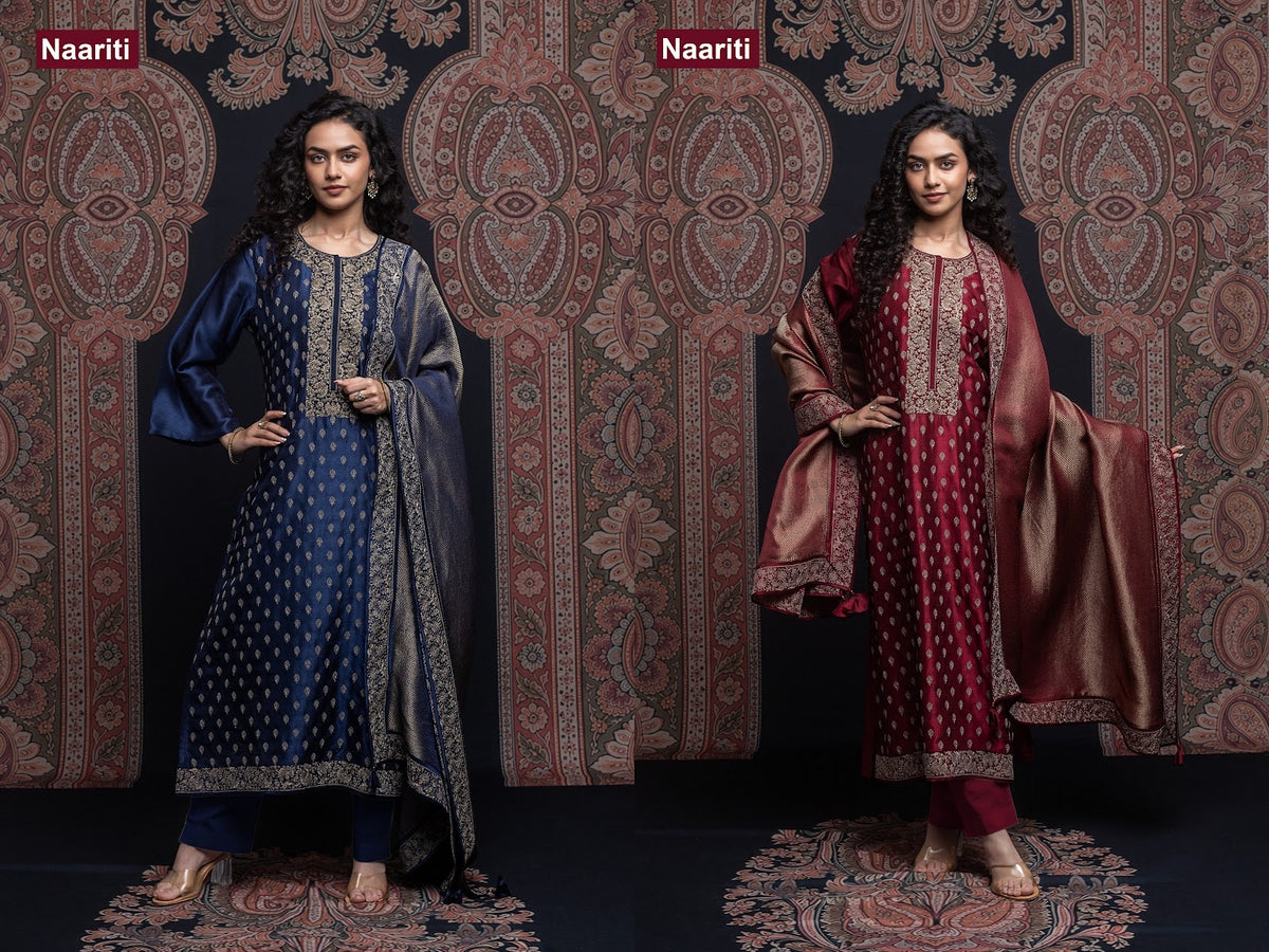 Ruheer 2827 Naariti Silk Pant Style Suits Exporter Ahmedabad