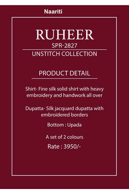Ruheer 2827 Naariti Silk Pant Style Suits Exporter Ahmedabad