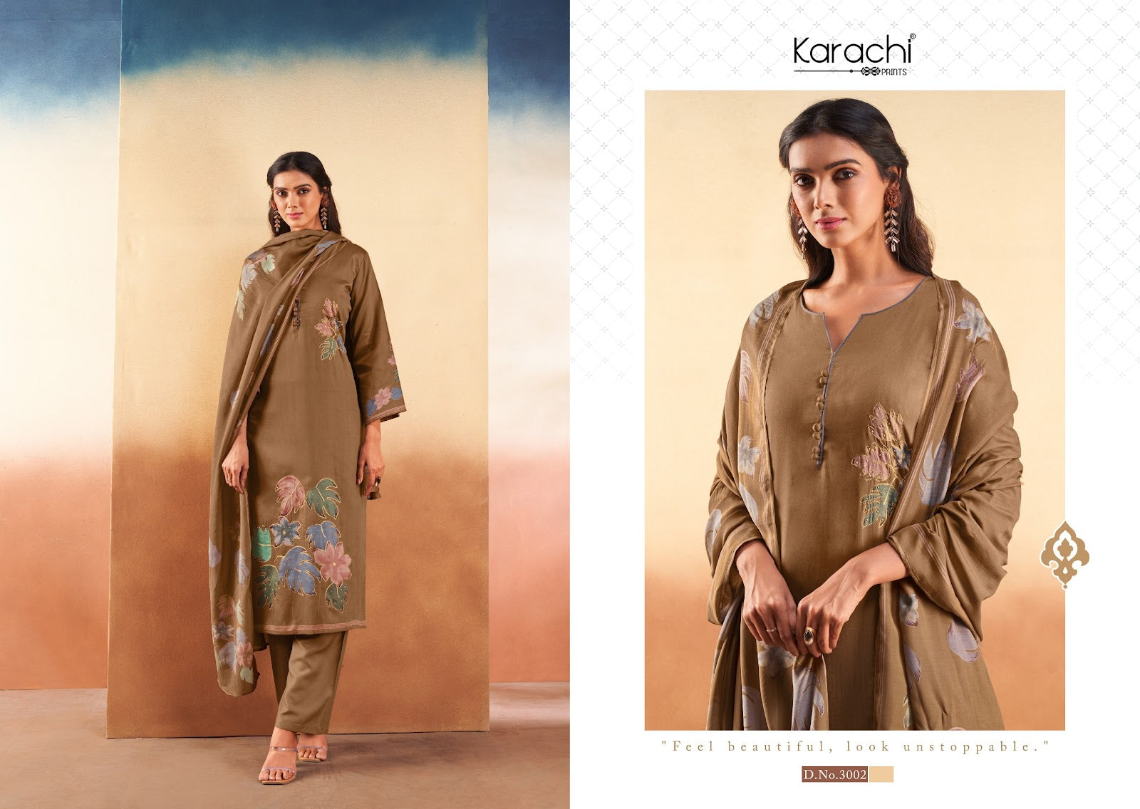 Ruhi-Simran-Kareena Karachi Prints Jam Satin Pant Style Suits Wholesale