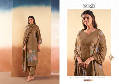 Ruhi-Simran-Kareena Karachi Prints Jam Satin Pant Style Suits Wholesale