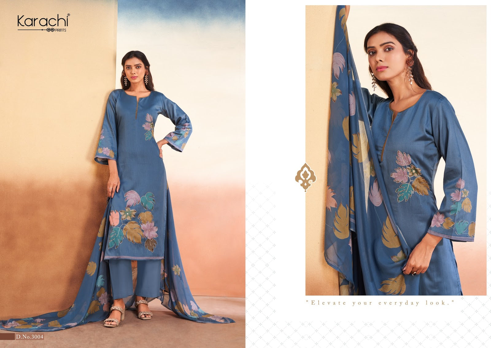 Ruhi-Simran-Kareena Karachi Prints Jam Satin Pant Style Suits Wholesale