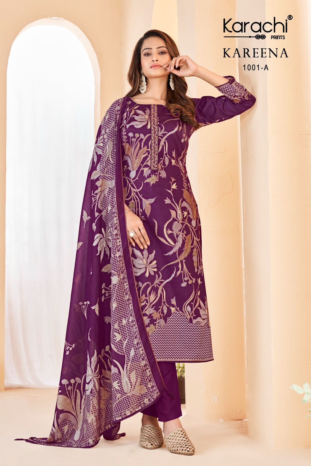 Ruhi-Simran-Kareena Karachi Prints Jam Satin Pant Style Suits Wholesale