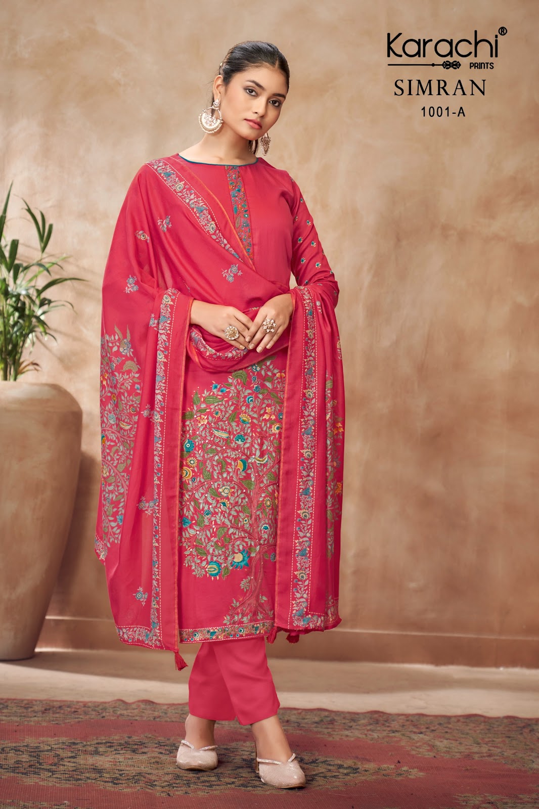 Ruhi-Simran-Kareena Karachi Prints Jam Satin Pant Style Suits Wholesale