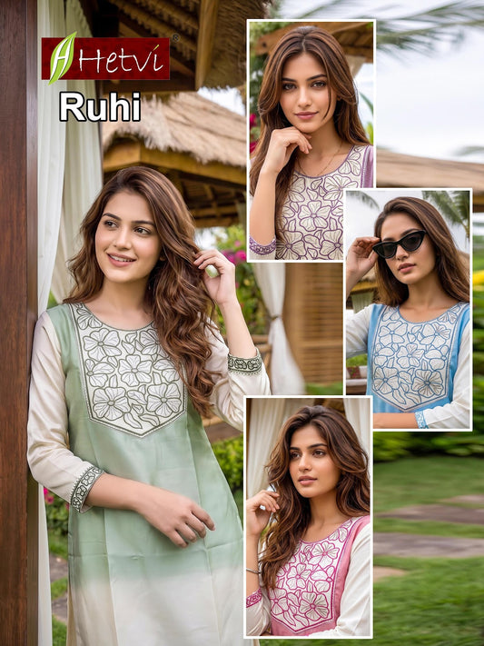 Ruhi Hetvi Roman Readymade Pant Style Suits Supplier