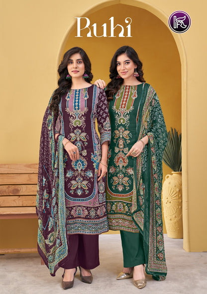 Ruhi Kala Fashion Pure Jam Karachi Salwar Suits Wholesaler India