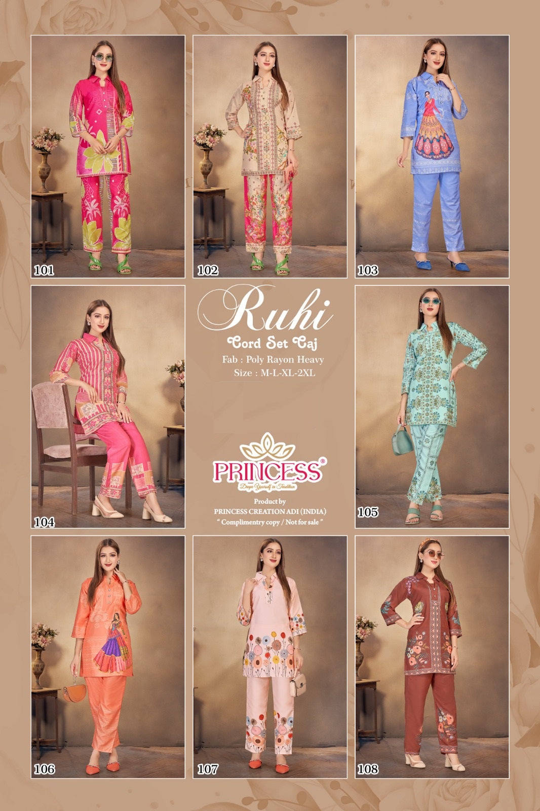 Ruhi Princess Creation Rayon Co Ord Set Exporter Gujarat