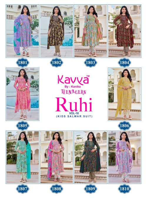Ruhi Vol 18 Kavya Capsule Girls Readymade Pant Suits Supplier Gujarat