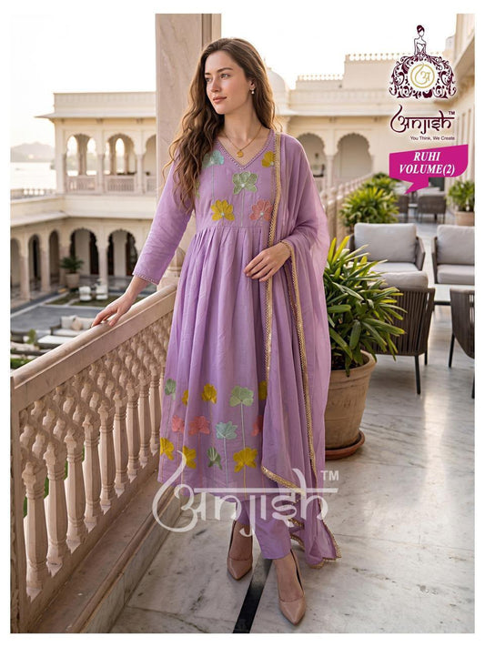 Ruhi Vol 2 Anjish Chanderi Readymade Anarkali Suits Supplier India