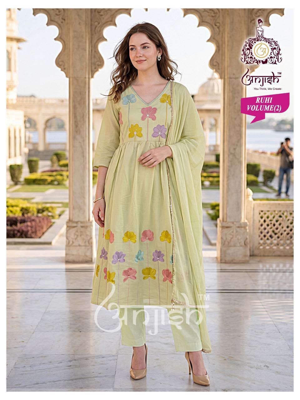 Ruhi Vol 2 Anjish Chanderi Readymade Anarkali Suits Supplier India