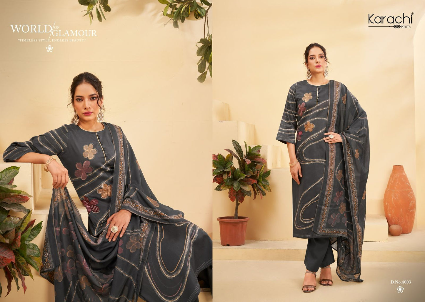 Ruhi Vol 4 Karachi Prints Jam Satin Pant Style Suits Exporter