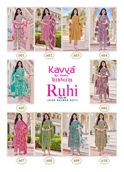 Ruhi Vol 6 Kavya Capsule Print Girls Readymade Pant Suits Wholesale Rate