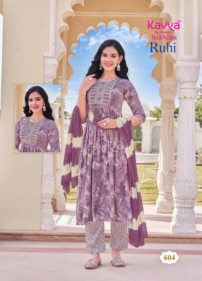 Ruhi Vol 6 Kavya Capsule Print Girls Readymade Pant Suits Wholesale Rate
