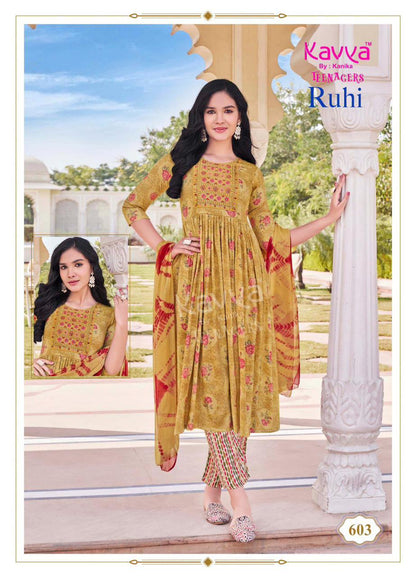 Ruhi Vol 6 Kavya Capsule Print Girls Readymade Pant Suits Wholesale Rate