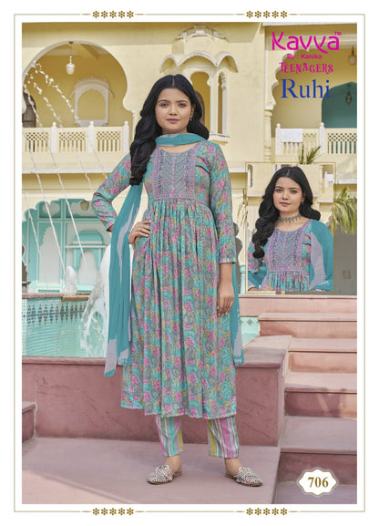 Ruhi Vol 7 Kavya Capsule Girls Readymade Pant Suits Manufacturer India