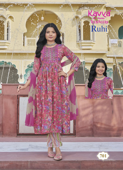 Ruhi Vol 7 Kavya Capsule Girls Readymade Pant Suits Manufacturer India