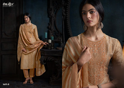 Ruhira Omtex Silk Jacquard Pant Style Suits Supplier Ahmedabad
