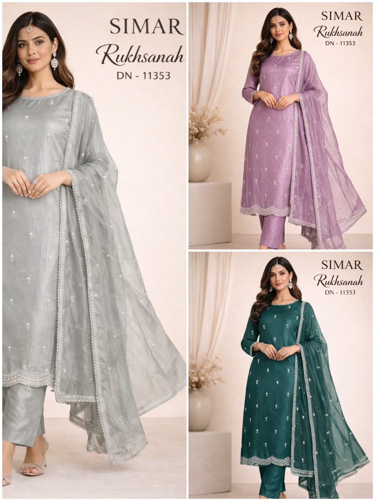 Rukhsanah Dn 11353 Simar Jimmy Choo Pant Style Suits Manufacturer India
