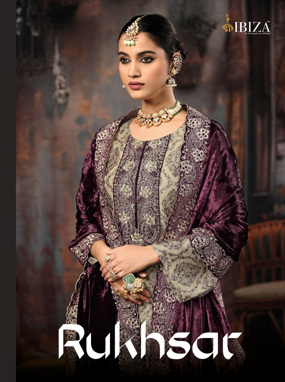 Rukhsar Ibiza Silk Velvet Suits Supplier Gujarat