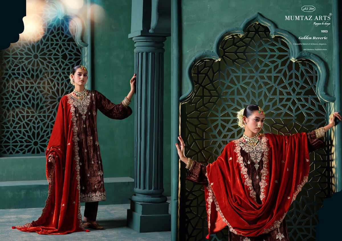 Rukhsar Mumtaz Arts Crush Velvet Suits Supplier