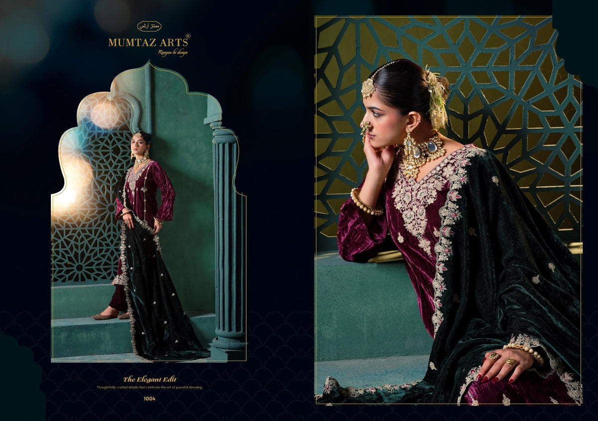 Rukhsar Mumtaz Arts Crush Velvet Suits Supplier